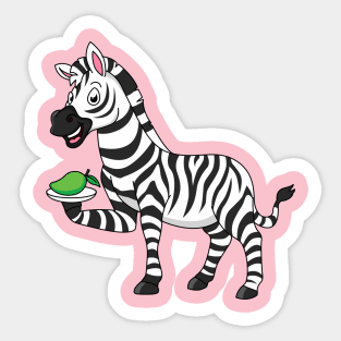 Funny zebra cartoon illustration Sticker